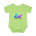 Infant Bodysuit — LOvZS Gradient Logo Baby Onesie (Front & Back Neon Apparel Design)