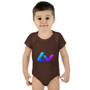 Infant Bodysuit — LOvZS Gradient Logo Baby Onesie (Front & Back Neon Apparel Design)