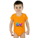 Infant Bodysuit — LOvZS Gradient Logo Baby Onesie (Front & Back Neon Apparel Design)
