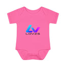 Infant Bodysuit — LOvZS Gradient Logo Baby Onesie (Front & Back Neon Apparel Design)