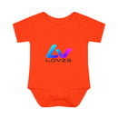Infant Bodysuit — LOvZS Gradient Logo Baby Onesie (Front & Back Neon Apparel Design)