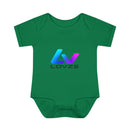 Infant Bodysuit — LOvZS Gradient Logo Baby Onesie (Front & Back Neon Apparel Design)