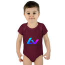 Infant Bodysuit — LOvZS Gradient Logo Baby Onesie (Front & Back Neon Apparel Design)