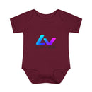 Infant Bodysuit — LOvZS Gradient Logo Baby Onesie (Front & Back Neon Apparel Design)
