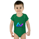 Infant Bodysuit — LOvZS Gradient Logo Baby Onesie (Front & Back Neon Apparel Design)