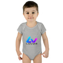 Infant Bodysuit — LOvZS Gradient Logo Baby Onesie (Front & Back Neon Apparel Design)