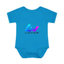 Infant Bodysuit — LOvZS Gradient Logo Baby Onesie (Front & Back Neon Apparel Design)