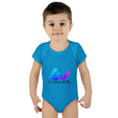 Infant Bodysuit — LOvZS Gradient Logo Baby Onesie (Front & Back Neon Apparel Design)