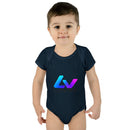 Infant Bodysuit — LOvZS Gradient Logo Baby Onesie (Front & Back Neon Apparel Design)