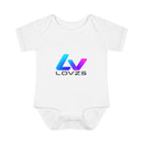 Infant Bodysuit — LOvZS Gradient Logo Baby Onesie (Front & Back Neon Apparel Design)