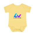 Infant Bodysuit — LOvZS Gradient Logo Baby Onesie (Front & Back Neon Apparel Design)