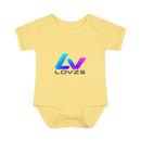Infant Bodysuit — LOvZS Gradient Logo Baby Onesie (Front & Back Neon Apparel Design)