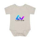 Infant Bodysuit — LOvZS Gradient Logo Baby Onesie (Front & Back Neon Apparel Design)