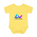 Infant Bodysuit — LOvZS Gradient Logo Baby Onesie (Front & Back Neon Apparel Design)