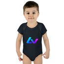 Infant Bodysuit — LOvZS Gradient Logo Baby Onesie (Front & Back Neon Apparel Design)