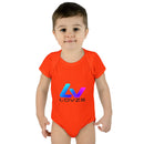 Infant Bodysuit — LOvZS Gradient Logo Baby Onesie (Front & Back Neon Apparel Design)