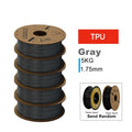 KINGROON 3D Printer Filament PLA PETG TPU ABS 5KG Bundle Black White Gray 1.75mm No Bubbles Plastic 5 Roll 1kg, Random Spool