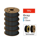KINGROON 3D Printer Filament PLA PETG TPU ABS 5KG Bundle Black White Gray 1.75mm No Bubbles Plastic 5 Roll 1kg, Random Spool