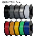 KINGROON 22LBS PETG or PLA Filament 3D Printer Filament 10 Rolls 1KG 1.75MM Eco-Friendly Good Toughness Mix Color Free Shipping