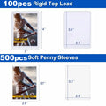 100-600pcs Card Sleeves Hard Soft Card Holder Covered With Protective Filmclear Trading Protectors For Pokmone Football Gamecard