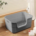 ♥Extra Large Cat Litter Box;Semi-Enclosed & Open Design, Anti-Splash Cat Toilet with High Sides