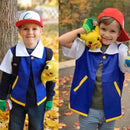 Anime Trainer Cosplay Costume – Blue Jacket, Cap & Gloves Set