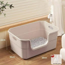 ♥Extra Large Cat Litter Box;Semi-Enclosed & Open Design, Anti-Splash Cat Toilet with High Sides