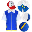 Anime Trainer Cosplay Costume – Blue Jacket, Cap & Gloves Set