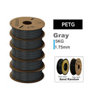 KINGROON 3D Printer Filament PLA PETG TPU ABS 5KG Bundle Black White Gray 1.75mm No Bubbles Plastic 5 Roll 1kg, Random Spool