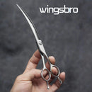 Wingsbro 7 Inch Pet Curved Scissors Stainless Steel Dog Grooming Shears Cat Curved Scissors Special Designed For Pet Grooming