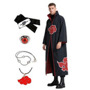 Akatsuki Red Cloud Cosplay Robe Set – Adult & Kids
