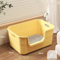 ♥Extra Large Cat Litter Box;Semi-Enclosed & Open Design, Anti-Splash Cat Toilet with High Sides