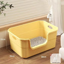 ♥Extra Large Cat Litter Box;Semi-Enclosed & Open Design, Anti-Splash Cat Toilet with High Sides
