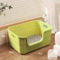 ♥Extra Large Cat Litter Box;Semi-Enclosed & Open Design, Anti-Splash Cat Toilet with High Sides