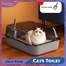 Semi-Enclosed Cat Litter Box Splashproof Kitten Toilet Tray Pet Cleaning Basin with High Sides for Indoor Use