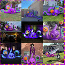 12Ft Halloween Inflatables Giant Octopus Purple Sticky Pumpkin LED Light Blow up Halloween Decor for Carnival Party Store