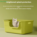 ♥Extra Large Cat Litter Box;Semi-Enclosed & Open Design, Anti-Splash Cat Toilet with High Sides