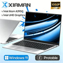 Xiaman 14.1 Inch HD Display Laptop Computer Windows 11 Pro Intel Atom A3950 Laptops Lightweight Notebook PC Office Study Computer