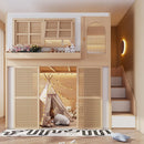 Privacy Bunk Bed with Separate Sleeping Areas — Space-Saving High & Low Design