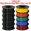 KINGROON 10KG PLA Filament PETG 3D Filament 1.75mm For 3D Printer Filament Bundle Mixed Colors FDM Printing Material Fast Ship