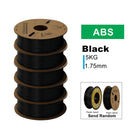 KINGROON 3D Printer Filament PLA PETG TPU ABS 5KG Bundle Black White Gray 1.75mm No Bubbles Plastic 5 Roll 1kg, Random Spool