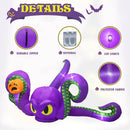 12Ft Halloween Inflatables Giant Octopus Purple Sticky Pumpkin LED Light Blow up Halloween Decor for Carnival Party Store