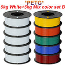 KINGROON 10KG PLA Filament PETG 3D Filament 1.75mm For 3D Printer Filament Bundle Mixed Colors FDM Printing Material Fast Ship