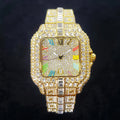 Luxury Iced-Out Square Watch – Colorful Hip Hop Style