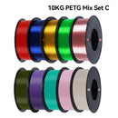 KINGROON 10KG PLA Filament PETG 3D Filament 1.75mm For 3D Printer Filament Bundle Mixed Colors FDM Printing Material Fast Ship