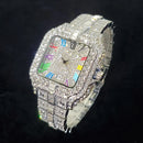 Luxury Iced-Out Square Watch – Colorful Hip Hop Style