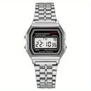 F91W Non-Waterproof Steel Band Watch For Women, Men, Business Clock, Multi-Functional LED Digital Sports Watch, Electronic Clock