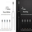 Electric Ultrasonic Toothbrush Six Speed Mode Home Soft Hair USB Charging Waterproof Adult Tooth Cleaner Automatic Couple Set-