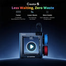 FLASHFORGE High Speed Creator 5 3d Printer Multi-Extruders Multi-color Zero Purge Waste Fully Automatic Calibration Leveling